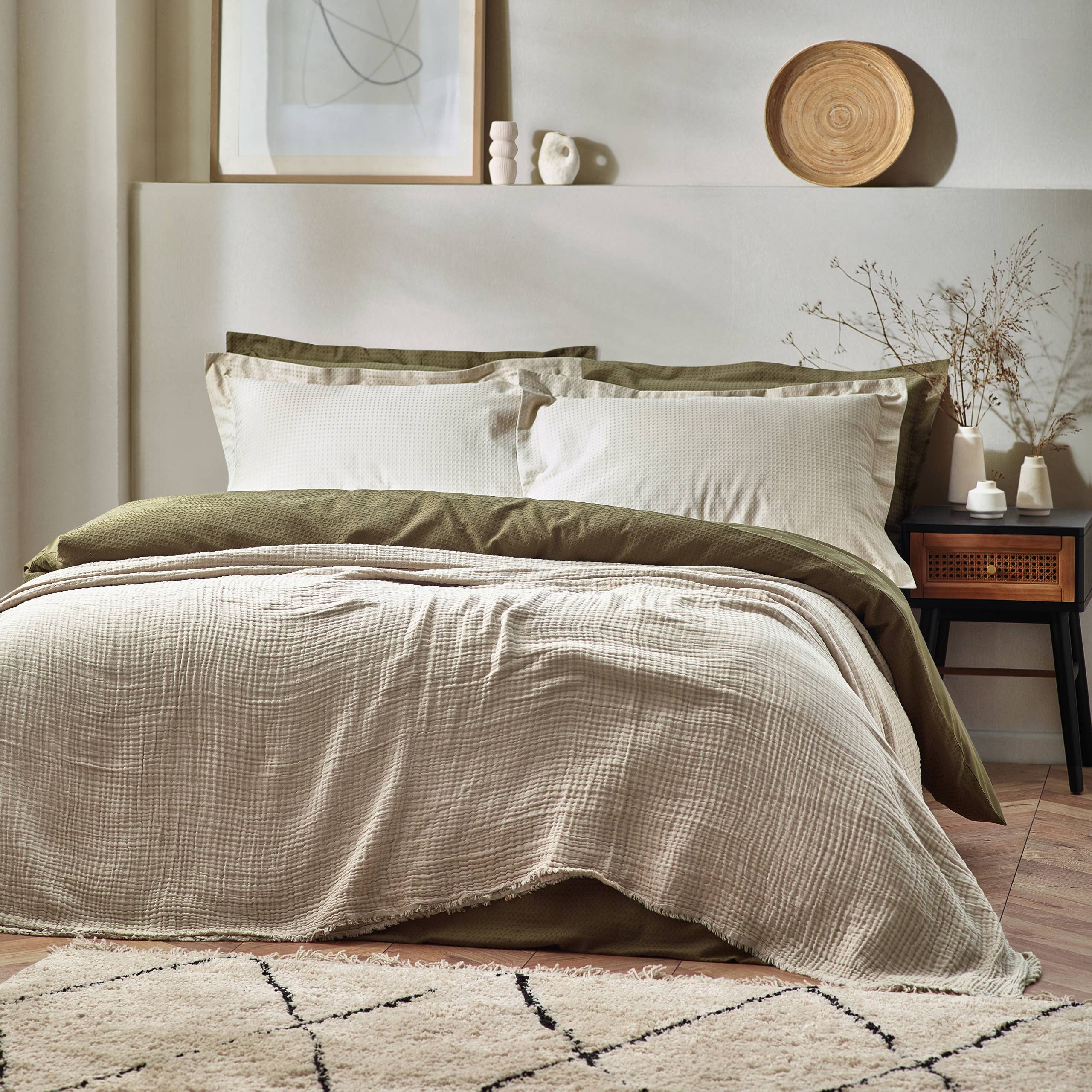 Lark Muslin Cotton Oversized Throw Natural