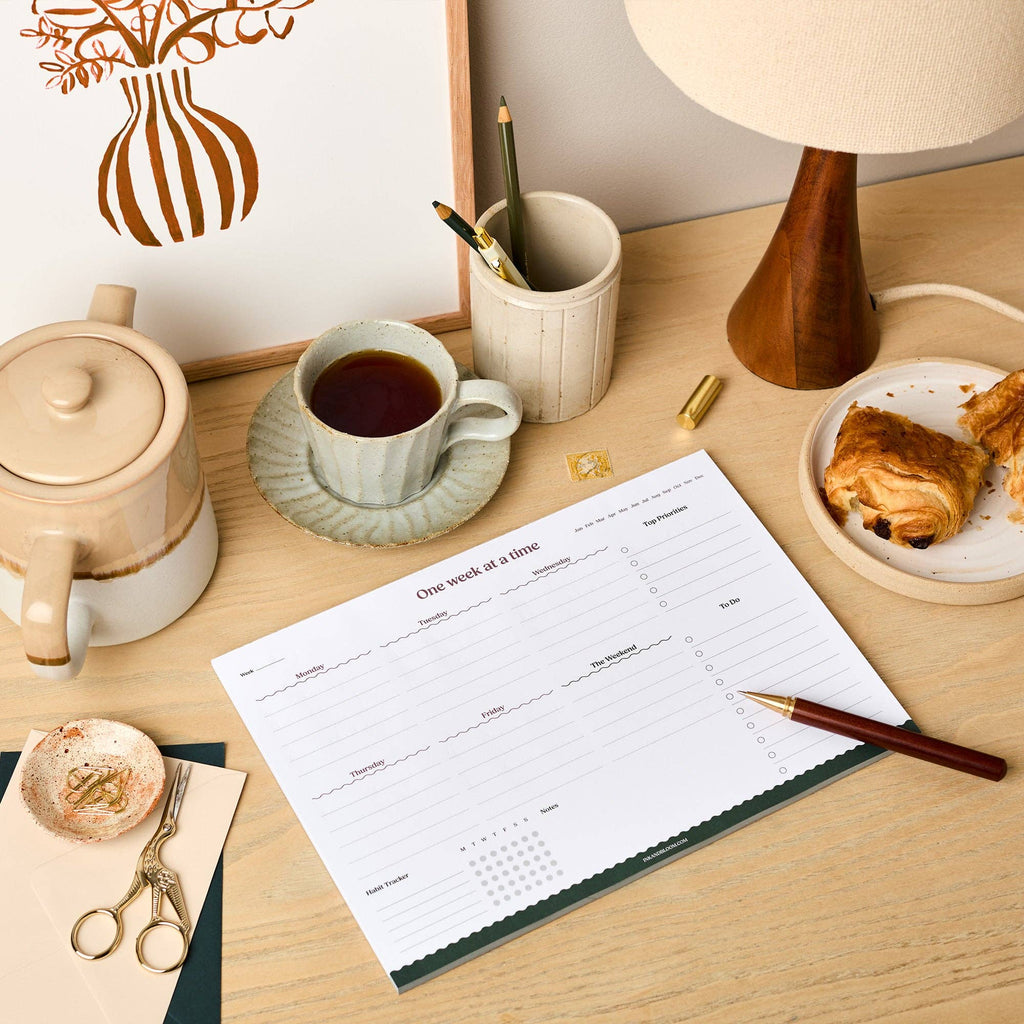 A4 Weekly Planner Desk Pad and Habit Tracker
